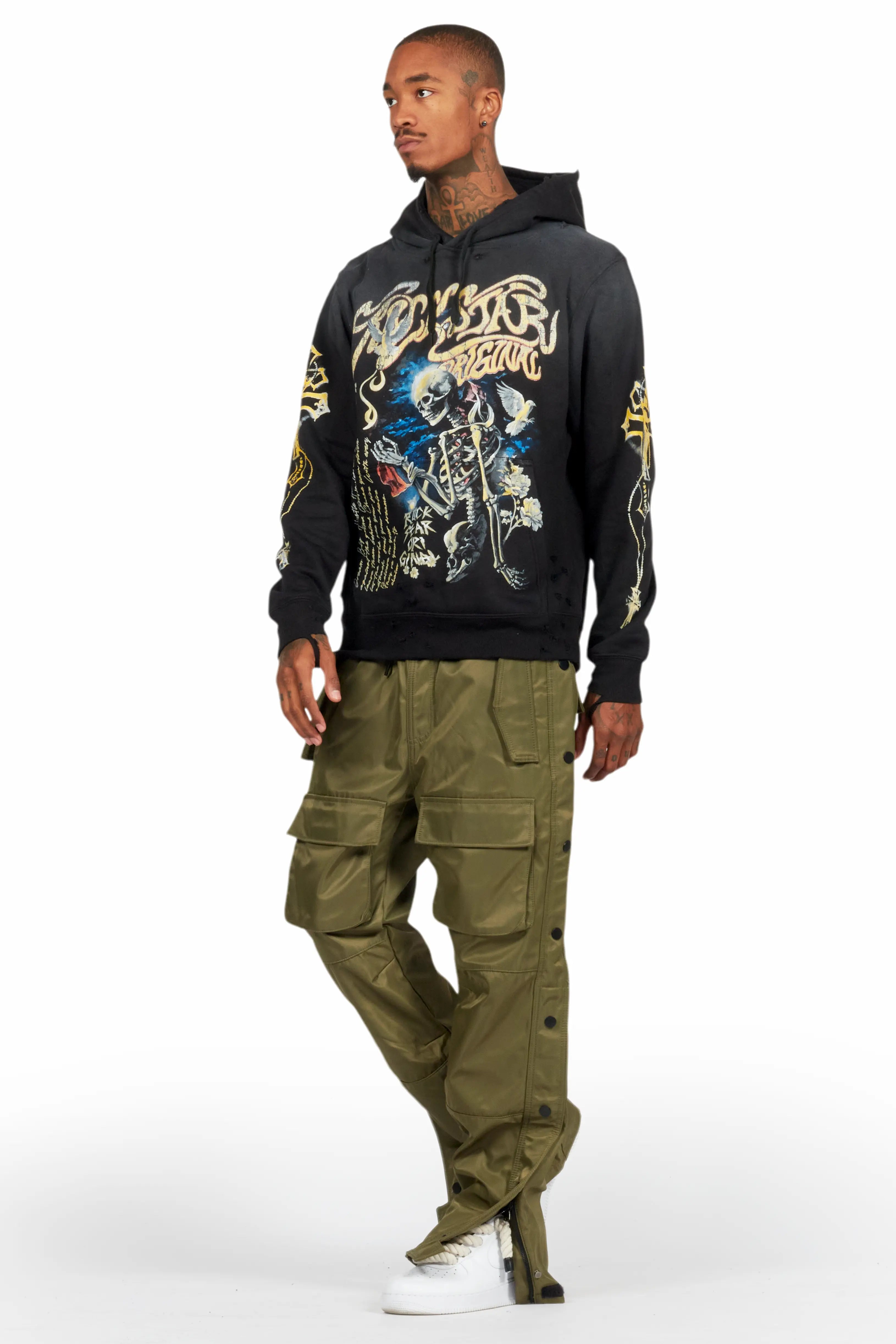 Yuri Olive Nylon Pants