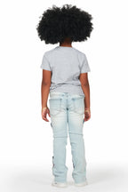 Girls Esma Blue Stacked Flare Jean