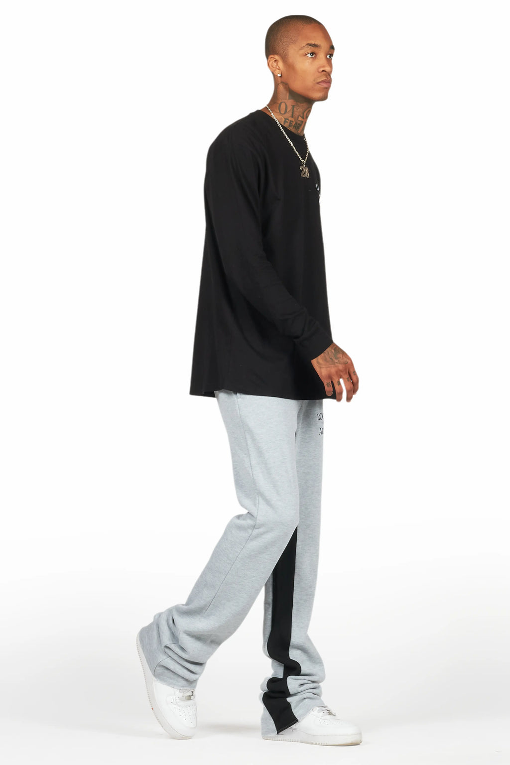 Briggs Black/Grey Long Sleeve T-Shirt/Baggy Pant Set