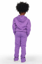 Girls Sophie Purple Stacked Pant Set