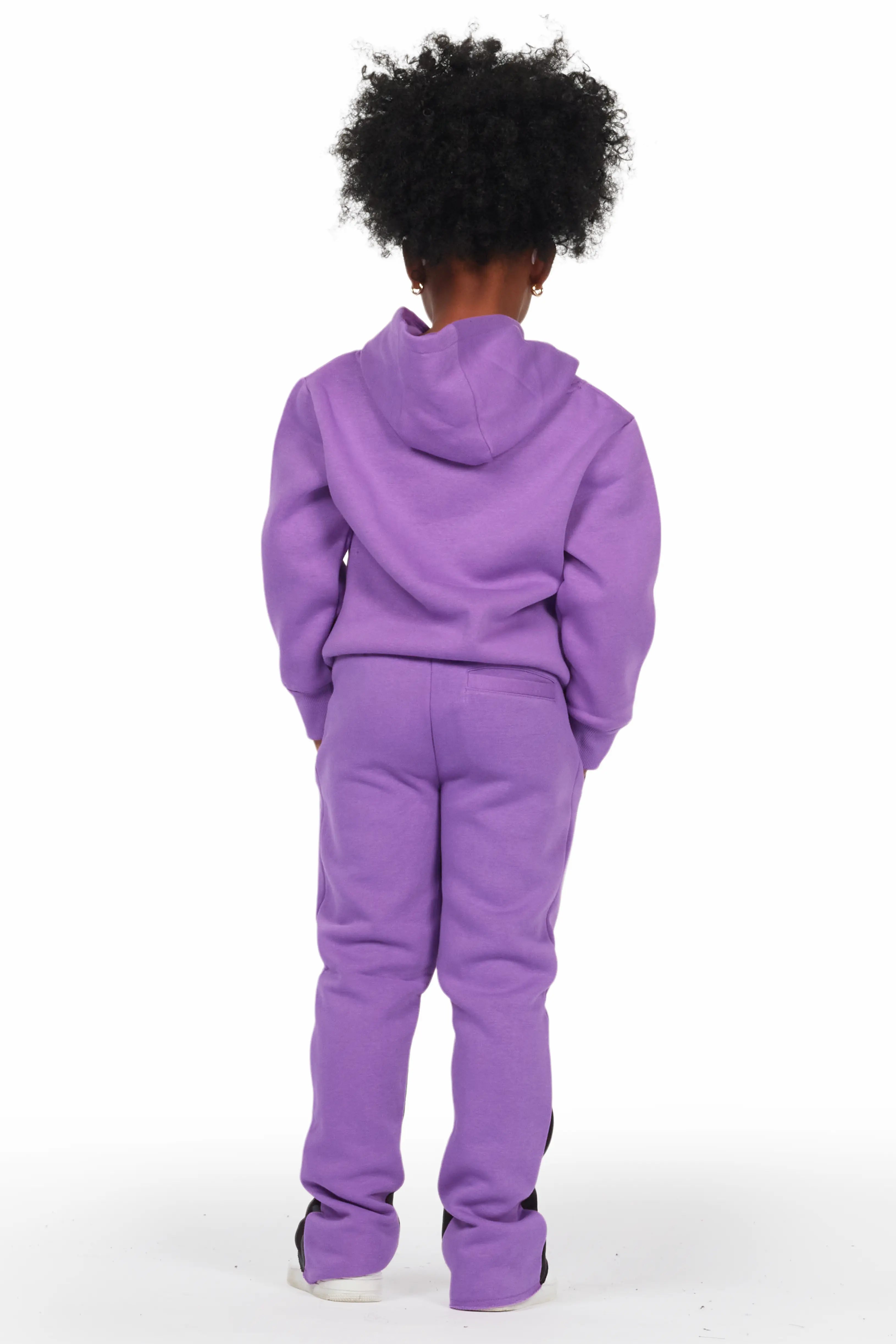 Girls Sophie Purple Stacked Pant Set