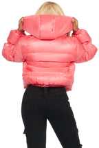 Keisha Pink Cargo Puffer Jacket