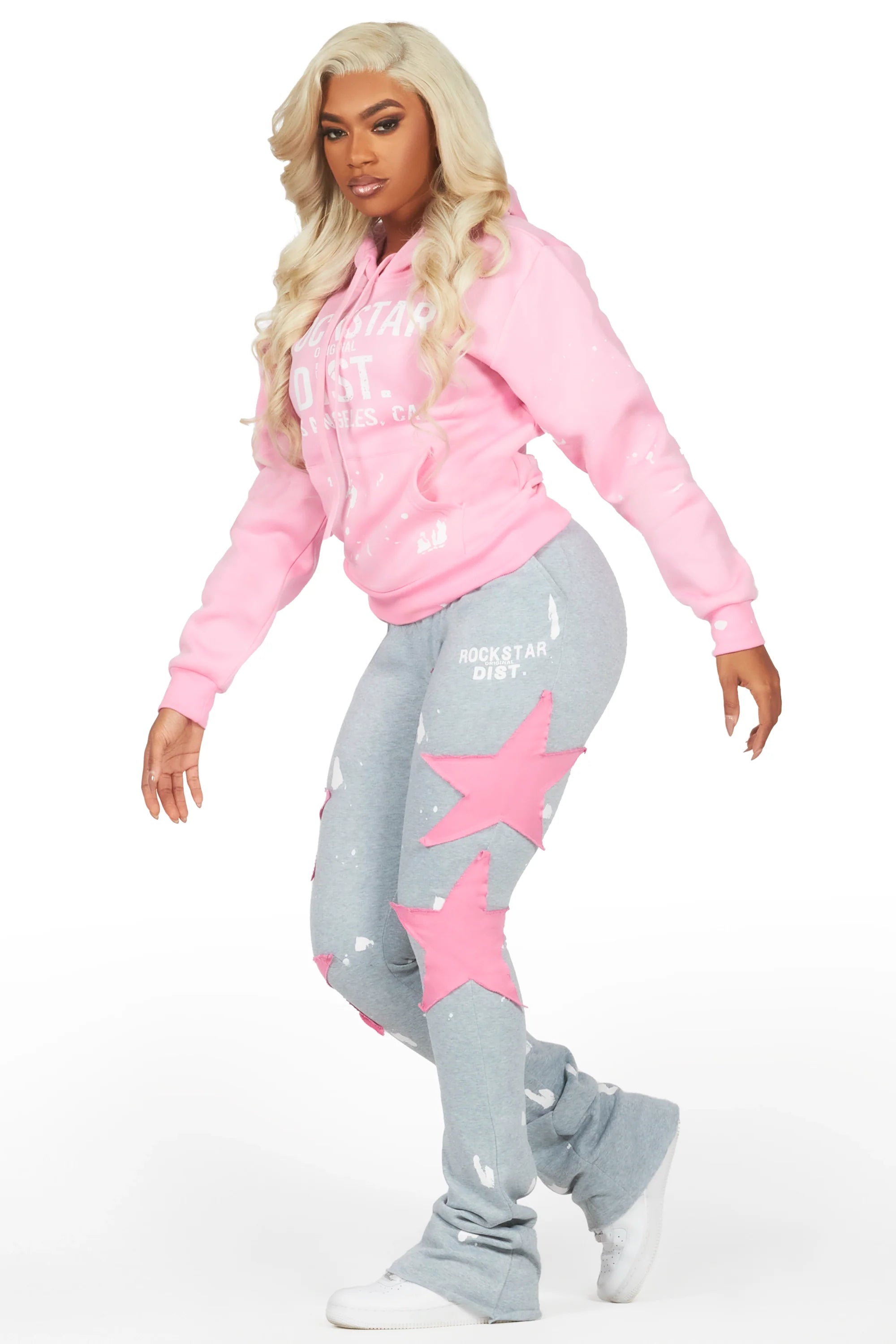 Jaden Pink/Heather Grey Super Stacked Trackset