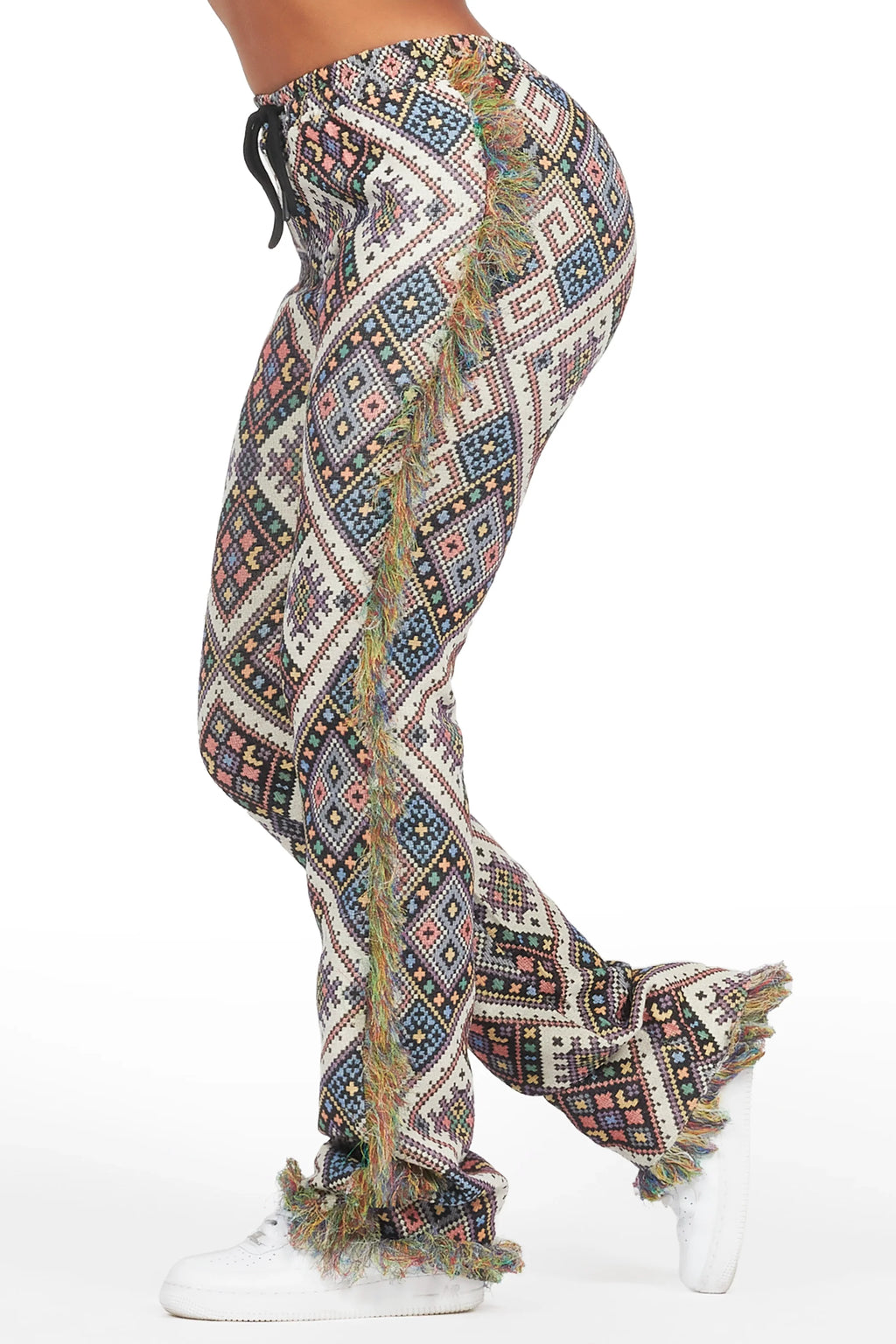 Missy Black Multi Print Tapestry Stacked Pant