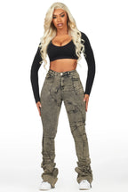 Wynter Dirty Washed Black Super Stacked Jean