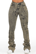 Wynter Dirty Washed Black Super Stacked Jean