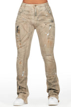 Miesha Brown Stacked Flare Jean