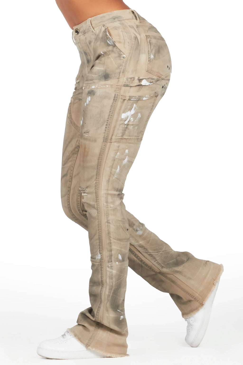 Miesha Brown Stacked Flare Jean