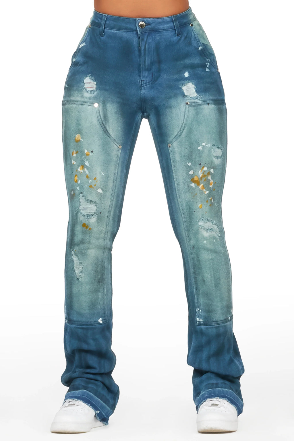 Miesha Blue Stacked Flare Jean