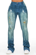 Miesha Blue Stacked Flare Jean
