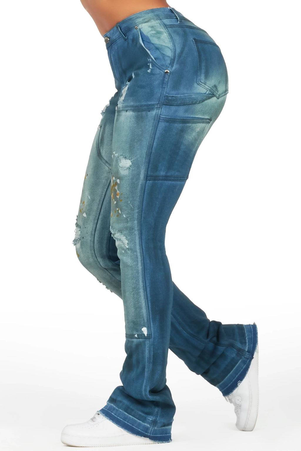 Miesha Blue Stacked Flare Jean