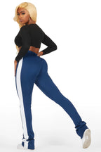 Savannah Navy Super Stacked Track Pant