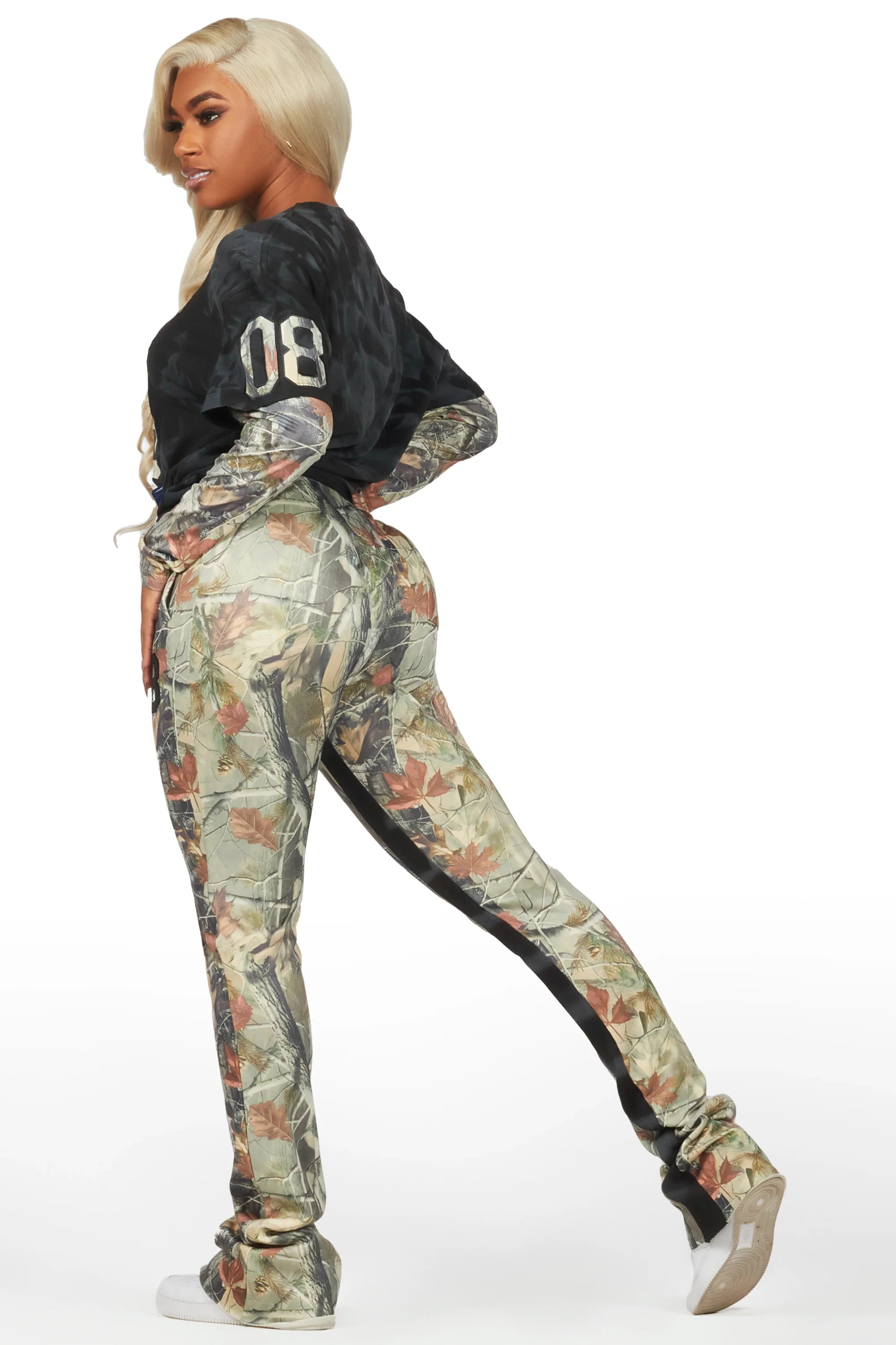 Chriseana Black/ Tree Camo Double Layer T-Shirt Trackset