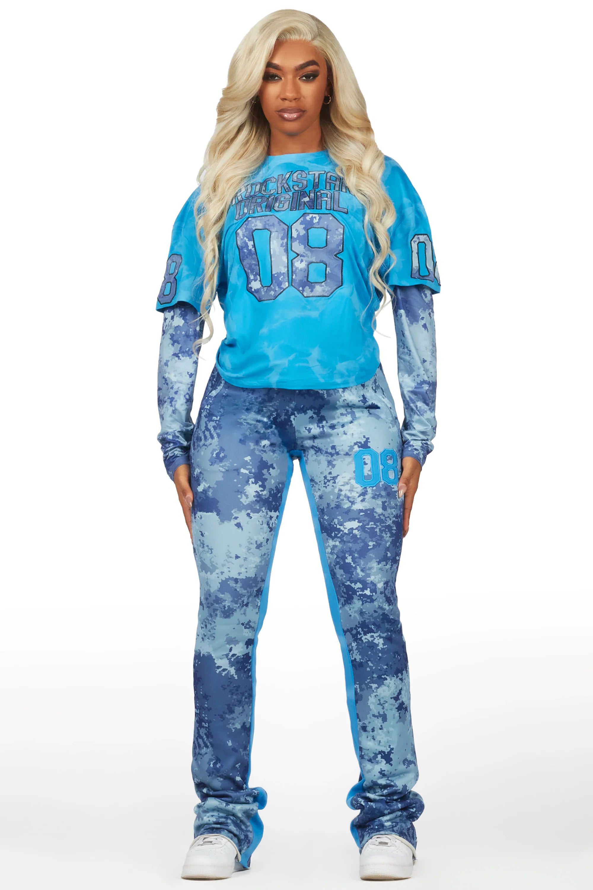 Chriseana Blue/Digital Camo Double Layer T-Shirt Trackset