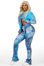 Chriseana Blue/Digital Camo Double Layer T-Shirt Trackset