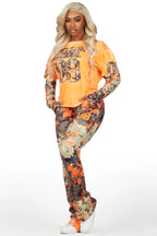 Chriseana Orange/Digital Camo Double Layer T-Shirt Trackset