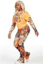 Chriseana Orange/Digital Camo Double Layer T-Shirt Trackset