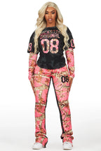 Chriseana Black/Pink Tree Camo Double Layer T-Shirt Trackset