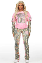 Chriseana Pink/Tree Camo Double Layer T-Shirt Trackset