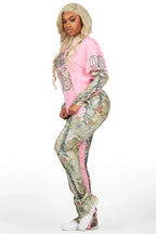 Chriseana Pink/Tree Camo Double Layer T-Shirt Trackset