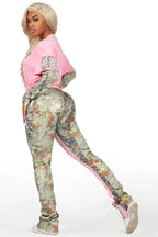 Chriseana Pink/Tree Camo Double Layer T-Shirt Trackset