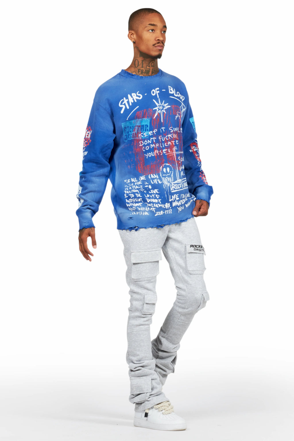 Gabin Royal Blue Graphic Crewneck