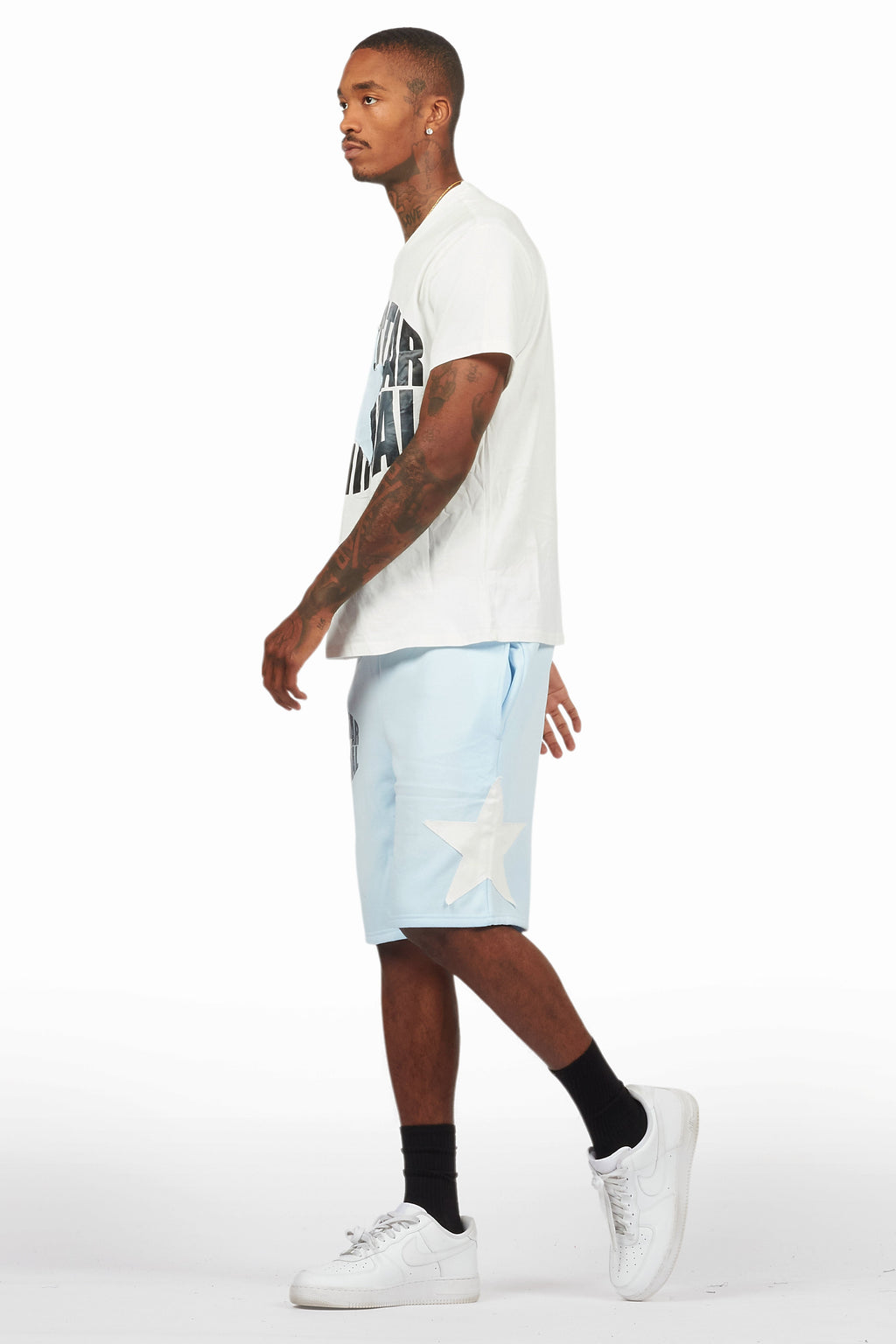 Sarge White/Blue T-Shirt/Short Set