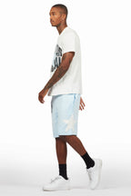 Sarge White/Blue T-Shirt/Short Set