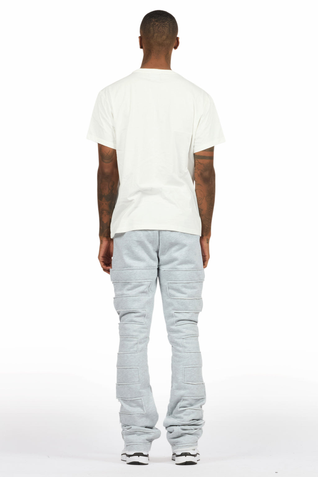 Emilio Heather Grey T-Shirt/Stacked Flare Track Set