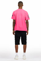 Amos Fuchsia/Black Graphic T-Shirt