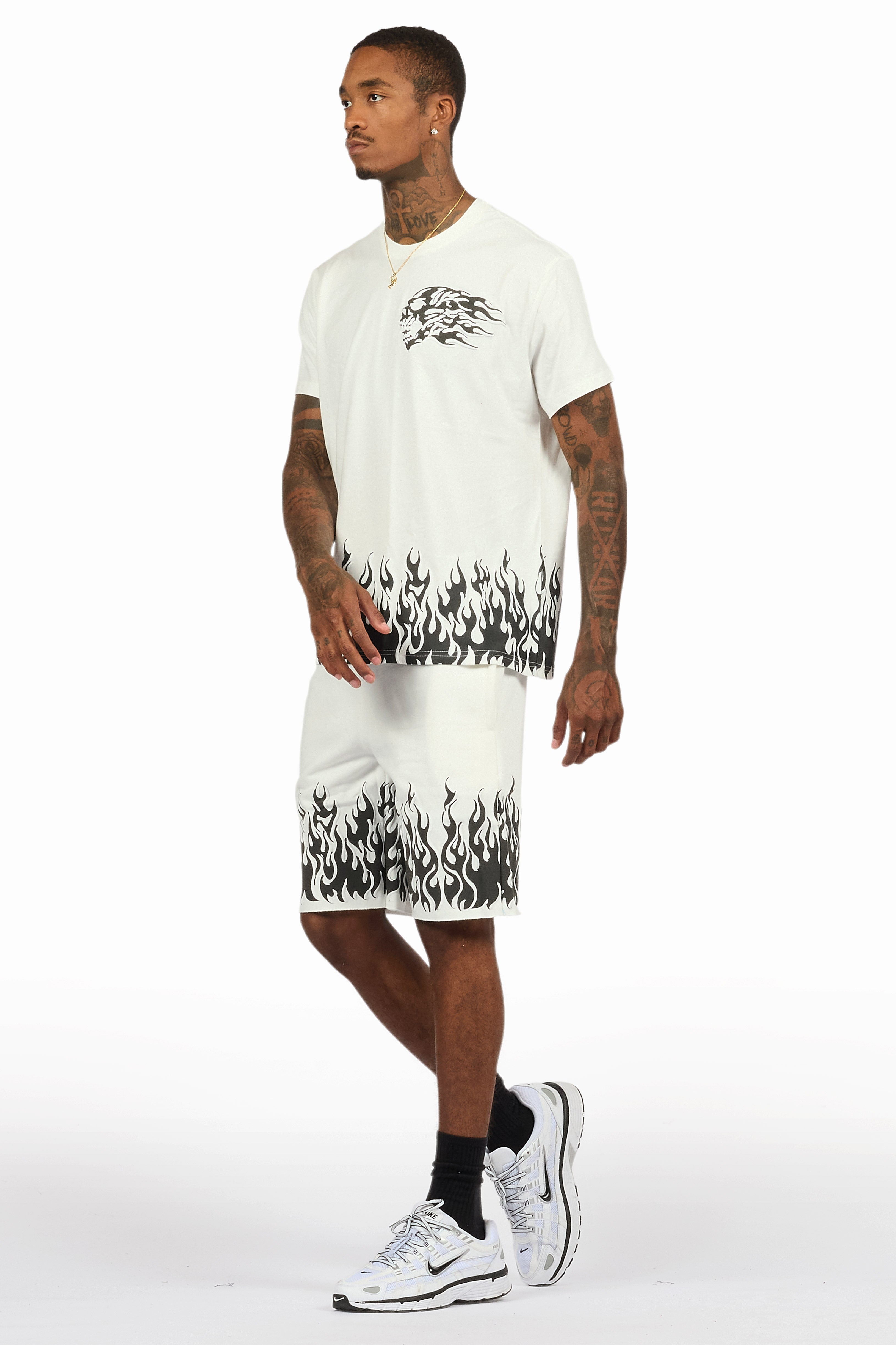 Bubble White T-Shirt/Short Set