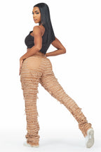 Melany Tan Stacked Flared Jean