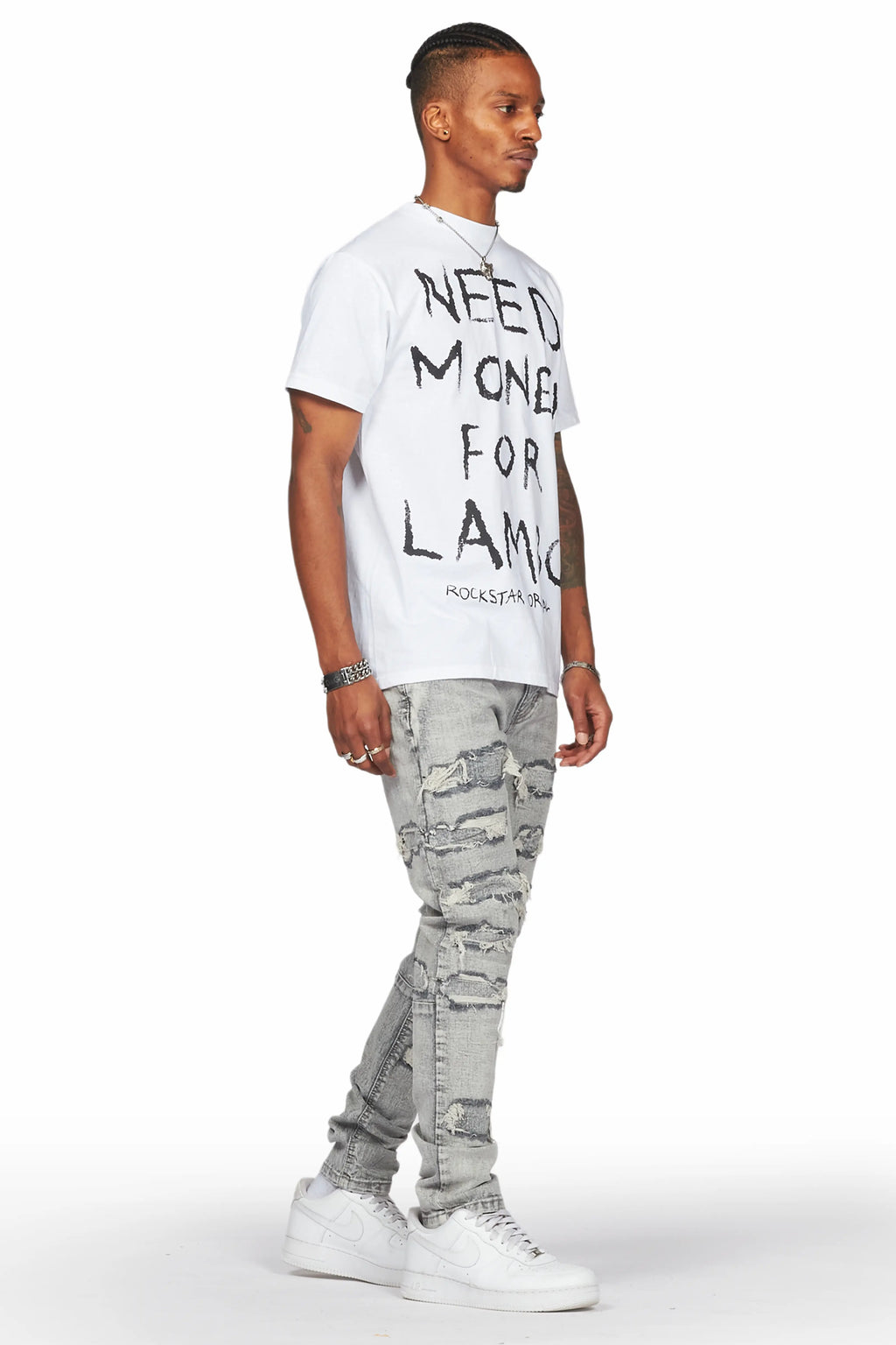 Dalit Grey Under Patch Skinny Fit Jean