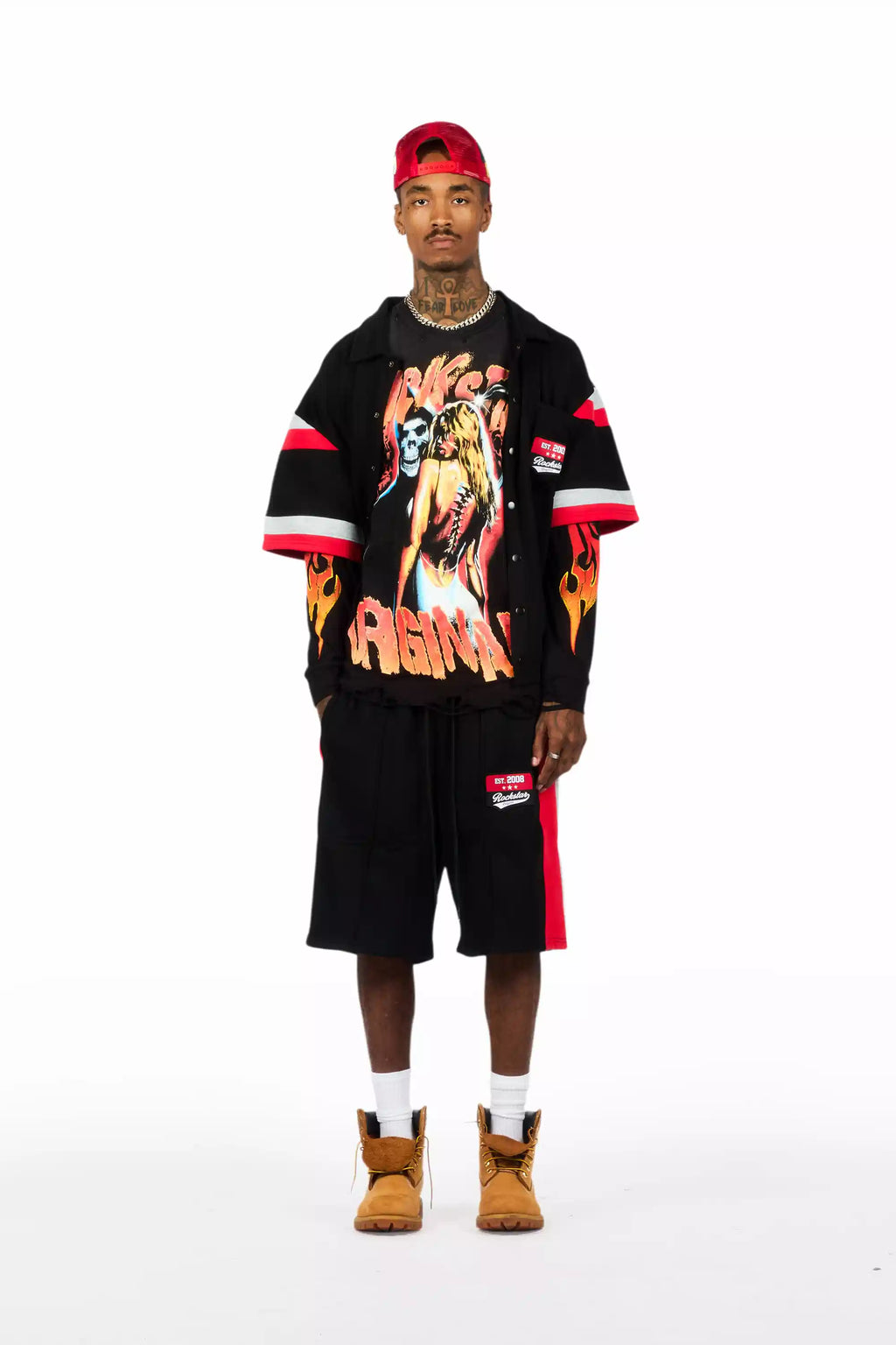 Zo Black/Orange Long Sleeve Graphic T-Shirt