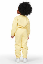 Girls Hadley Yellow Crop Top Pant Set