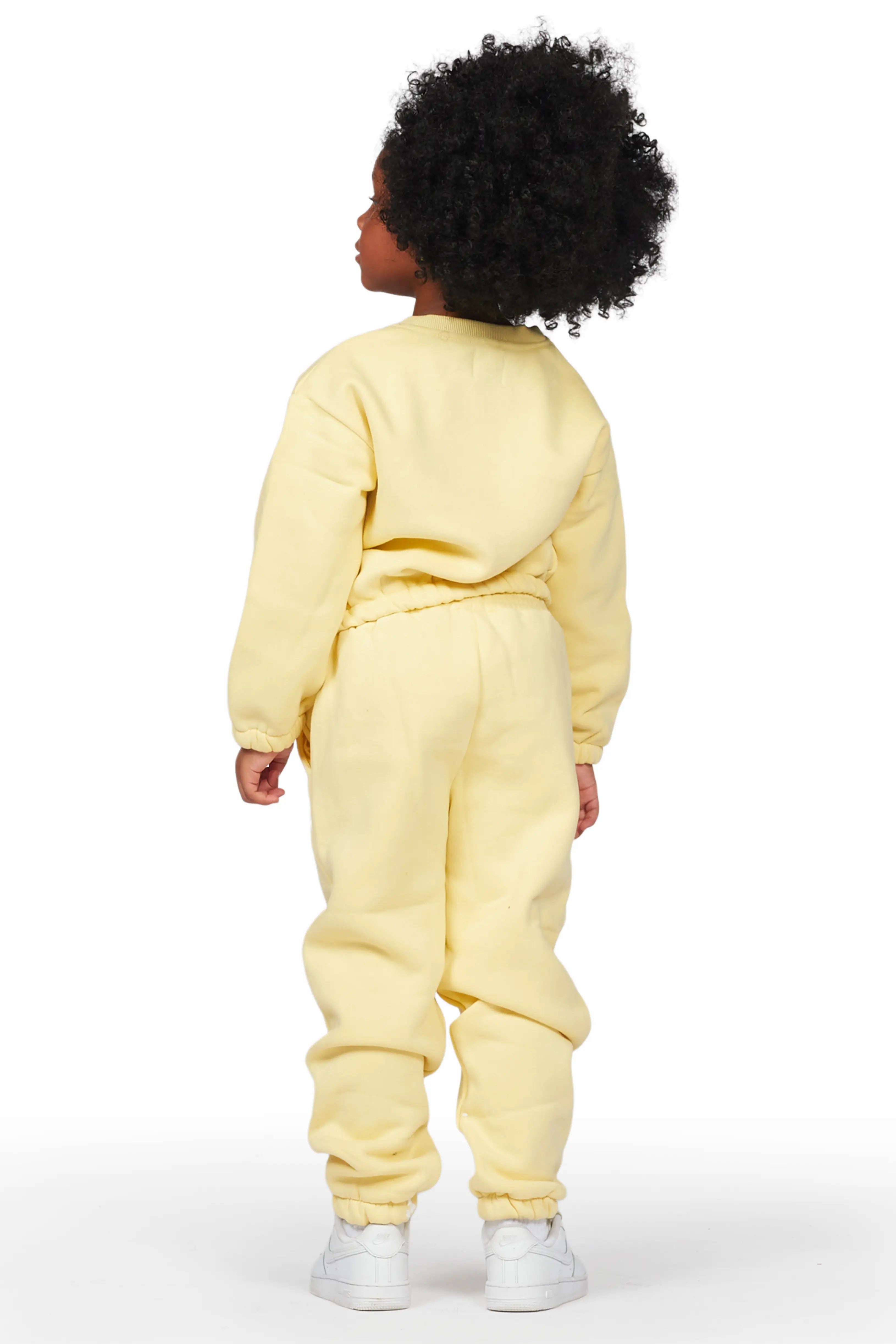 Girls Hadley Yellow Crop Top Pant Set