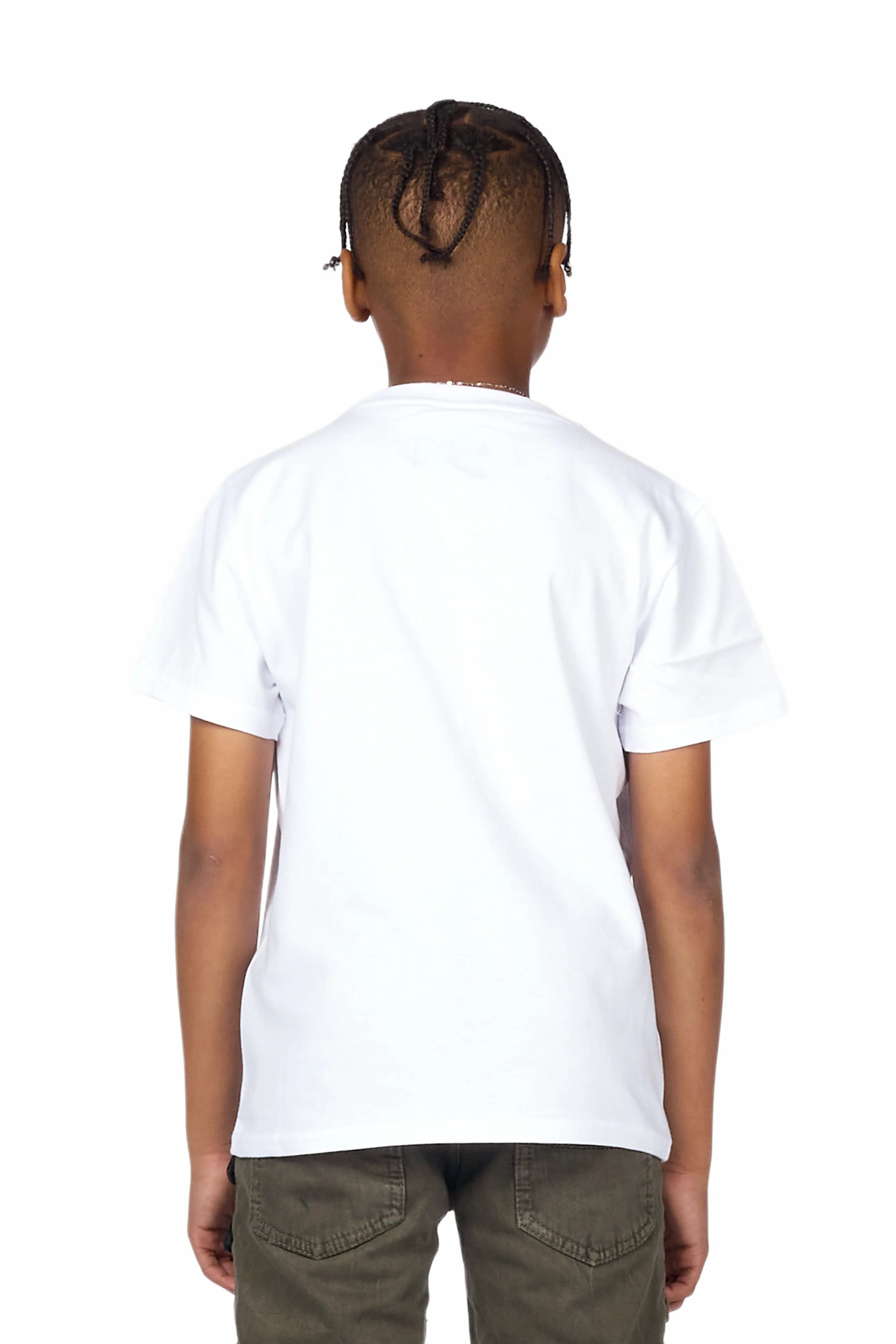 Boys Yasu White T-Shirt/Patch Cargo Jean