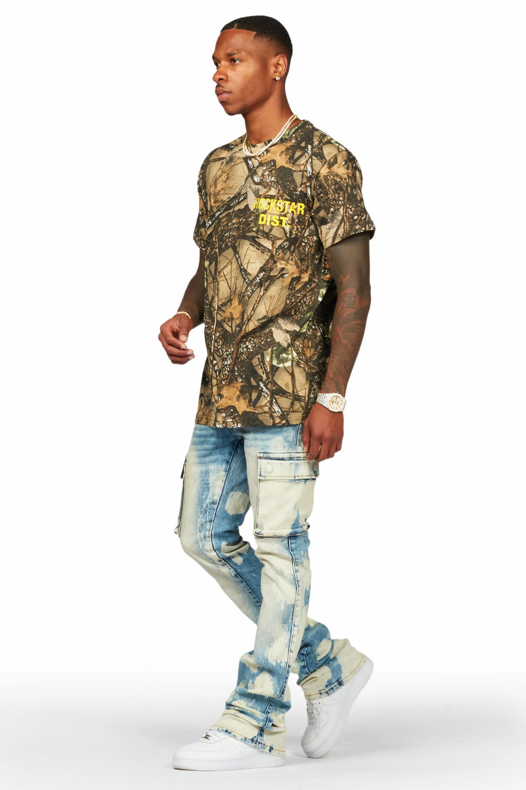 Edsel Light Blue Stacked Flare Cargo Jean