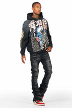 Danby Black Graphic Distressed Hoodie