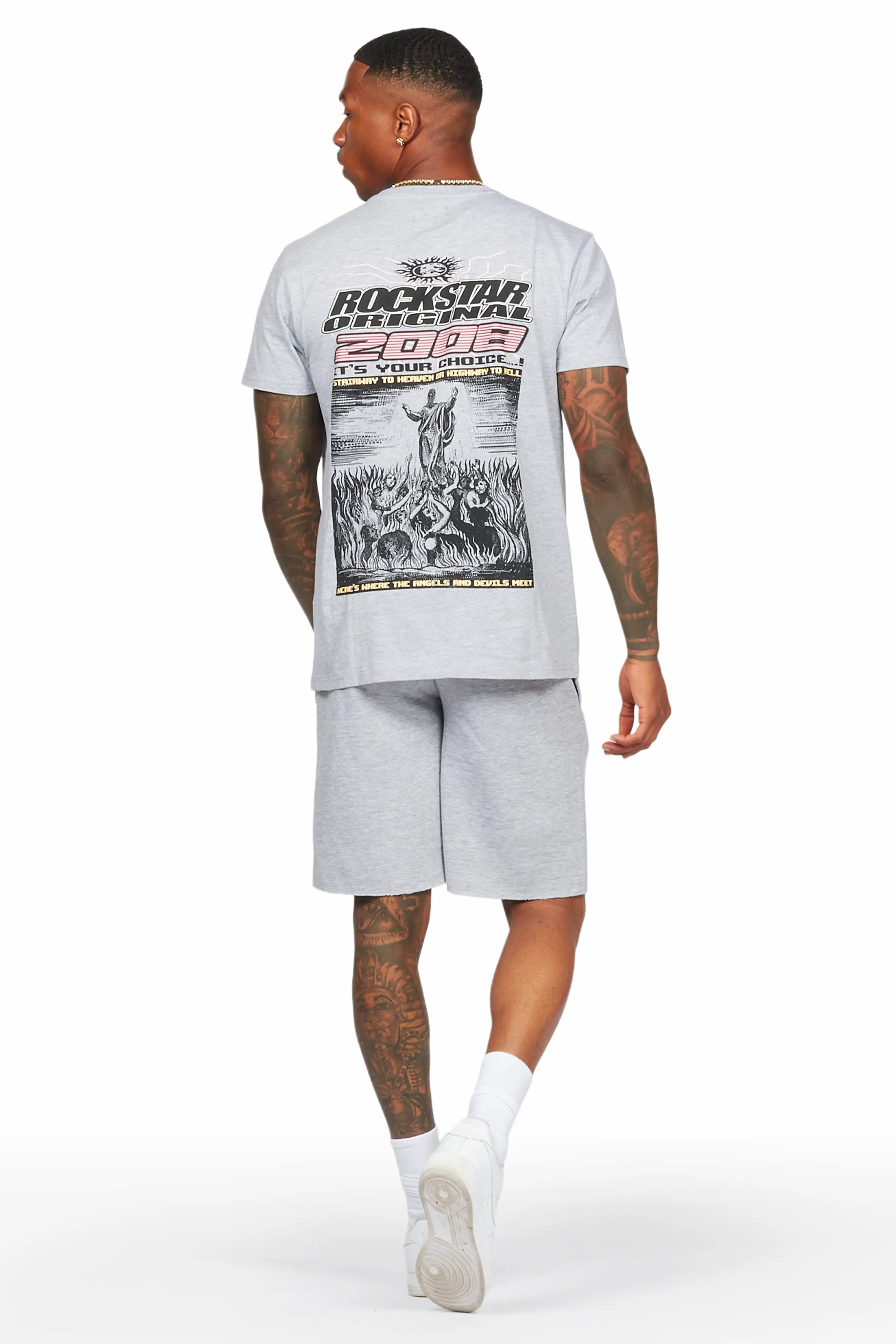 Sky Heather Grey T-Shirt/Short Set