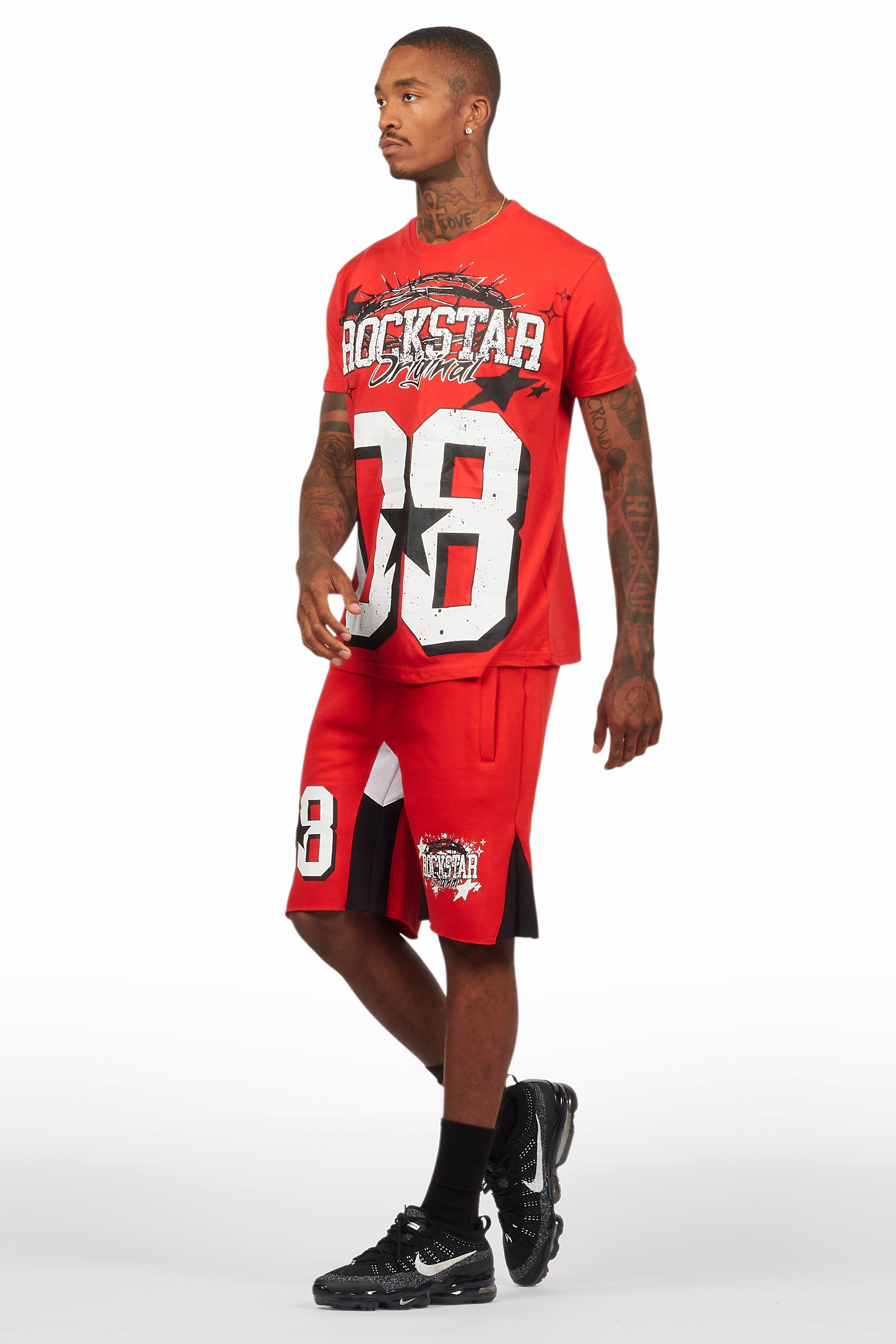 Allstar Red/White T-Shirt Short Set