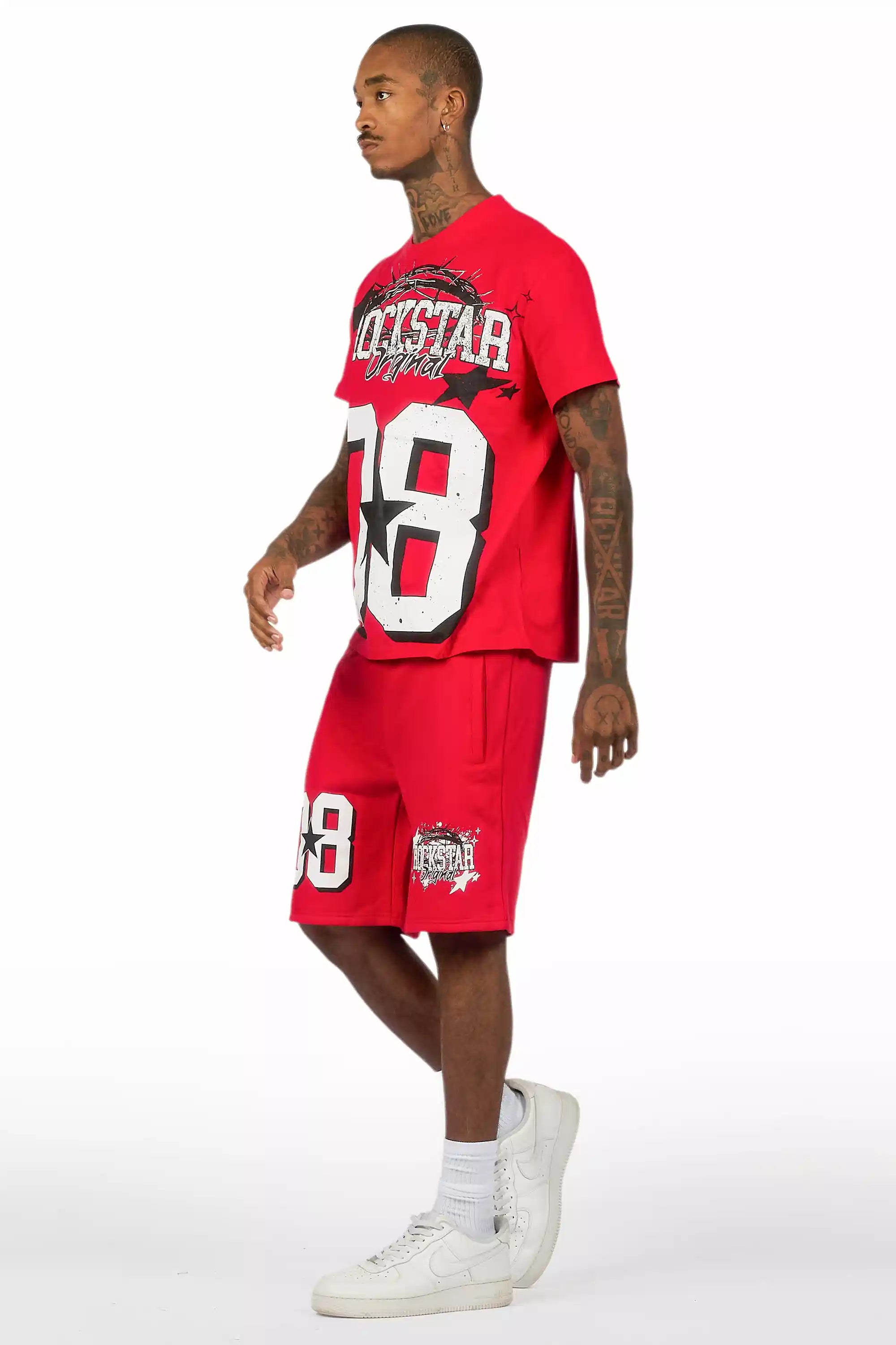 Allstar Red/White T-Shirt Short Set