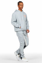 Briggs Heather Grey Hoodie/Super Stacked Flare Track Set