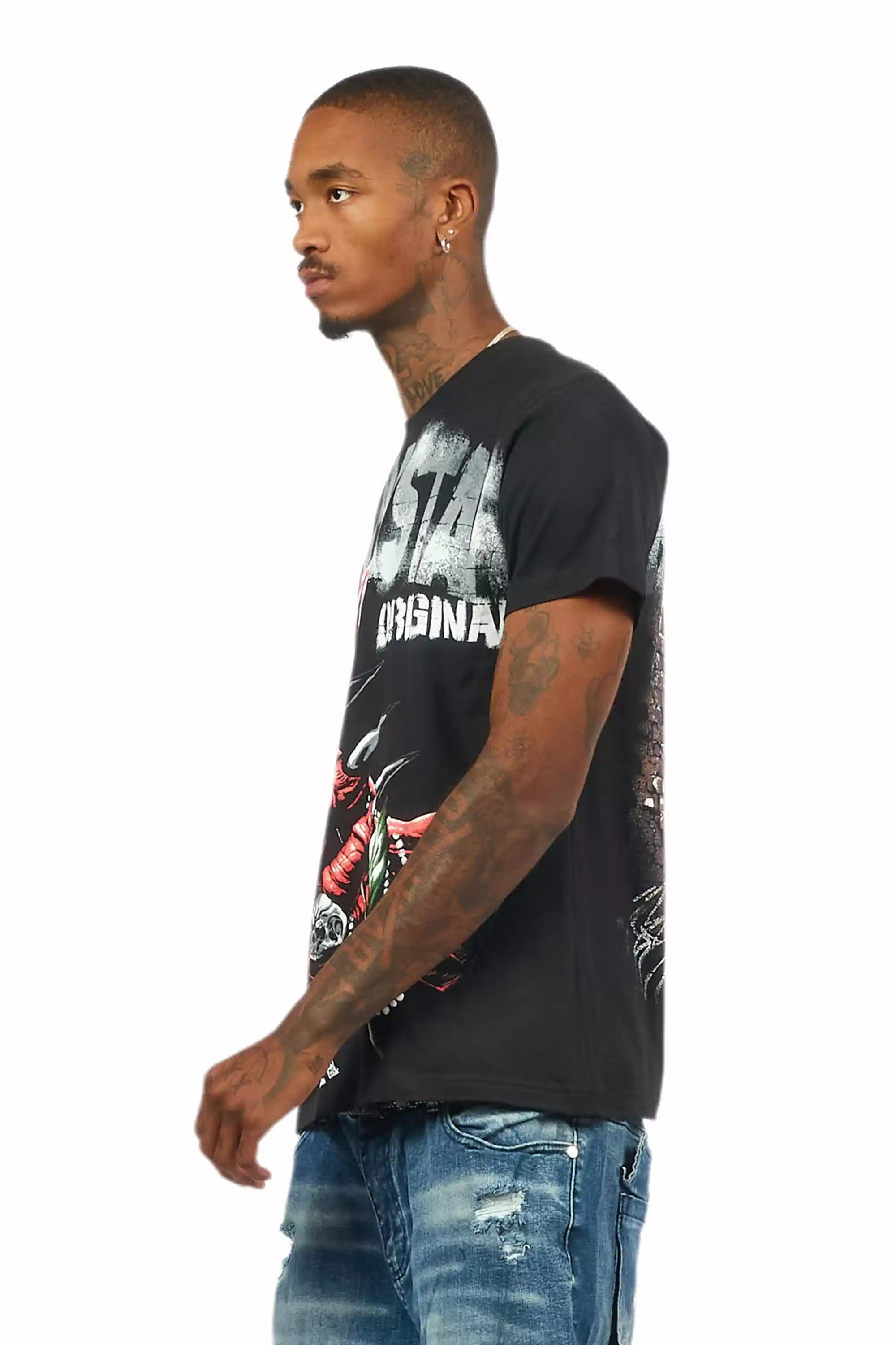 Azyrx Black Graphic T-Shirt