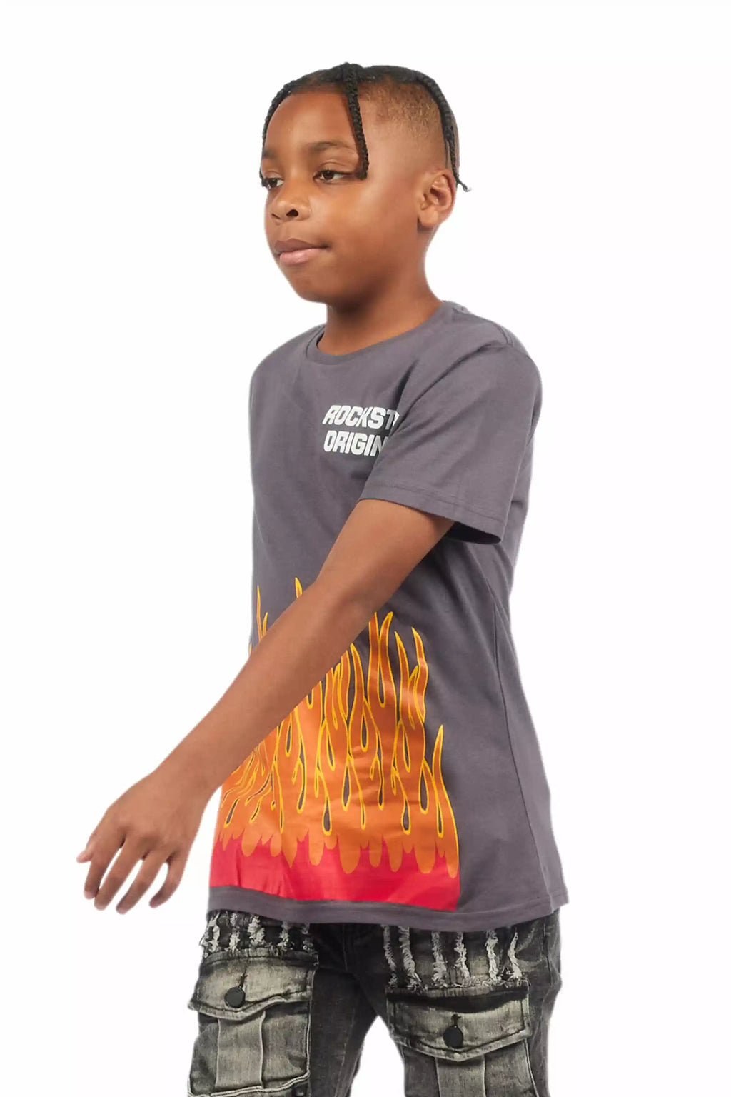 Boys Roeland Denim Blue Graphic T-Shirt