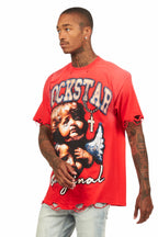 Deiter Red Oversized Graphic T-Shirt