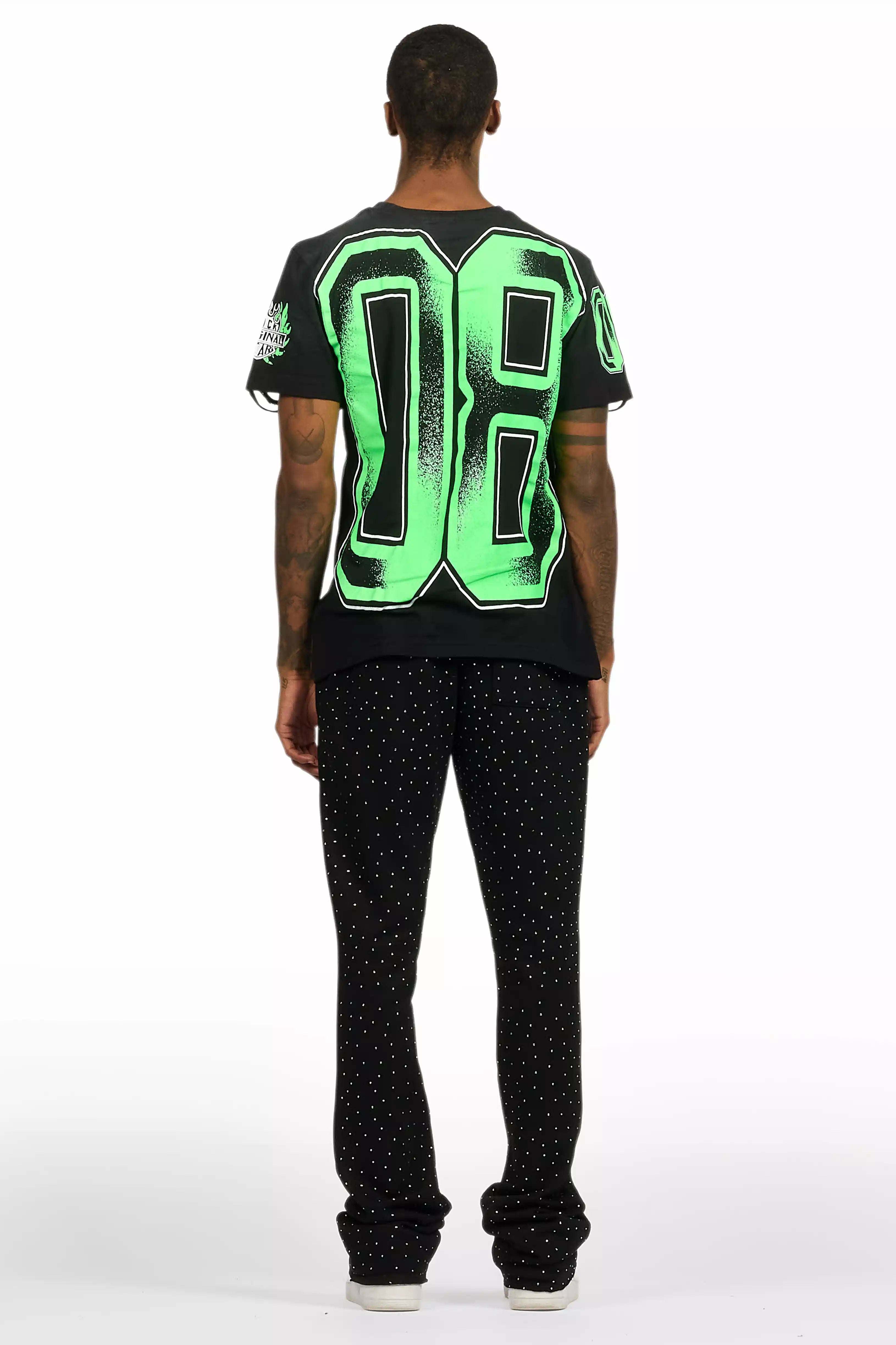 Alim Black/Green Oversized Graphic T-Shirt