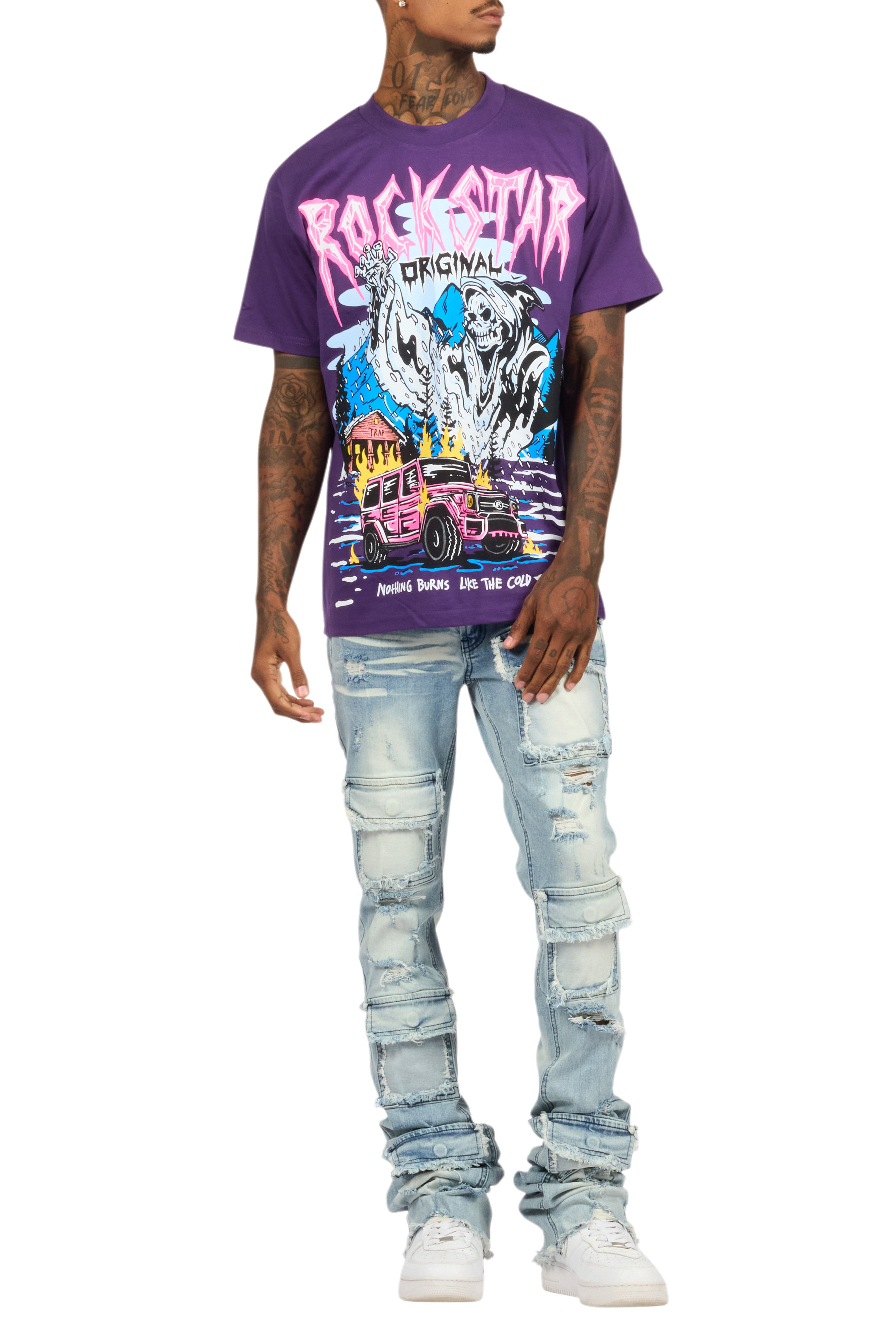 Kip Purple Oversized Graphic T-Shirt