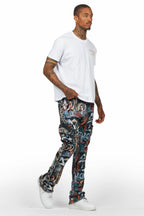 Dalai Multi Stacked Tapestry Flare Jean