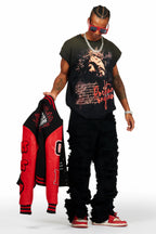 Nalu Black Graphic Muscle T-Shirt